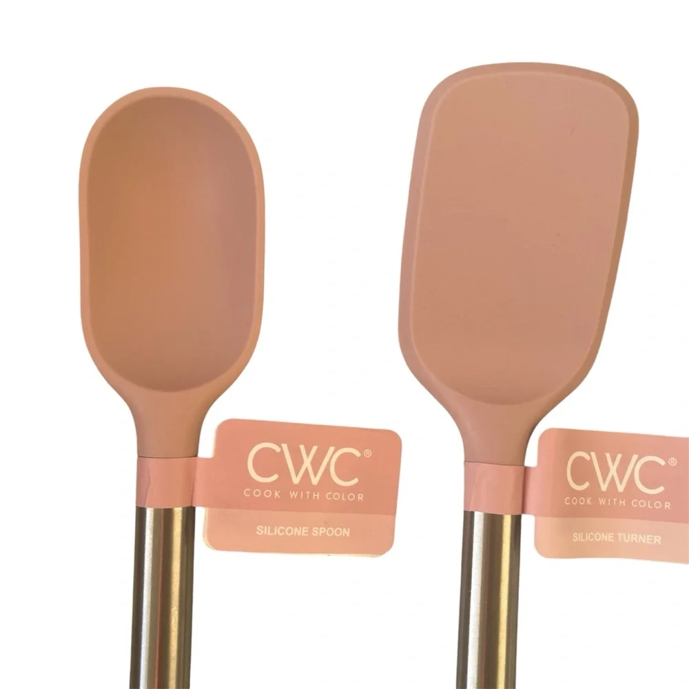 Cook With Color Pink Silicone/Metal Cooking Utensil Set